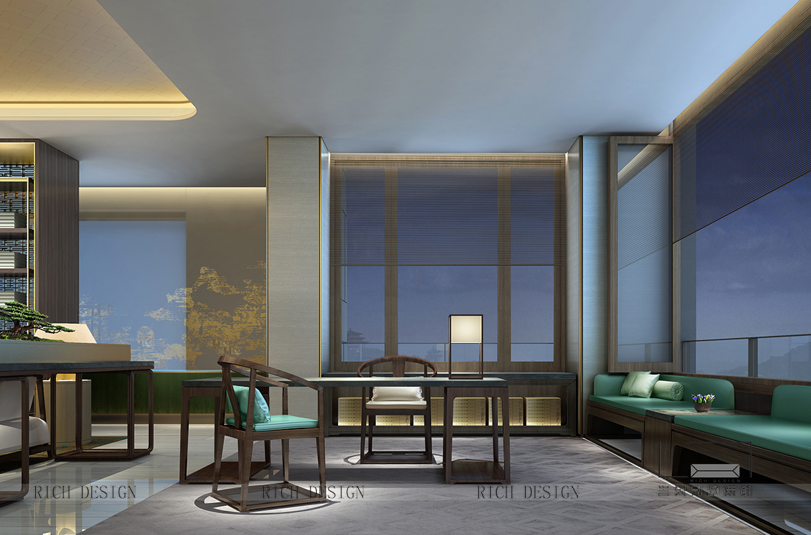 中式别墅书房装修效果图 中式别墅书房装修效果图