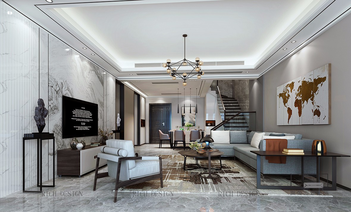 港铁天颂现代客厅装饰效果图