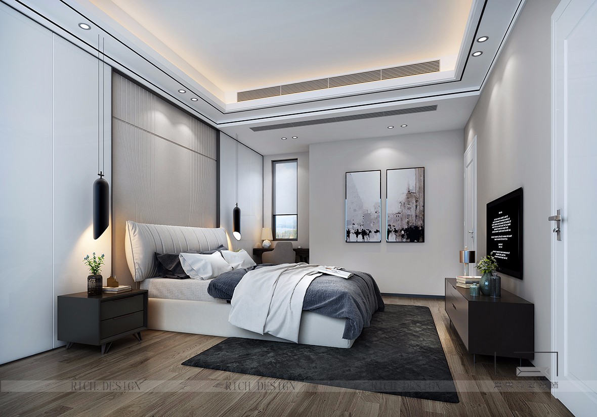 港铁天颂现代卧室装饰效果图