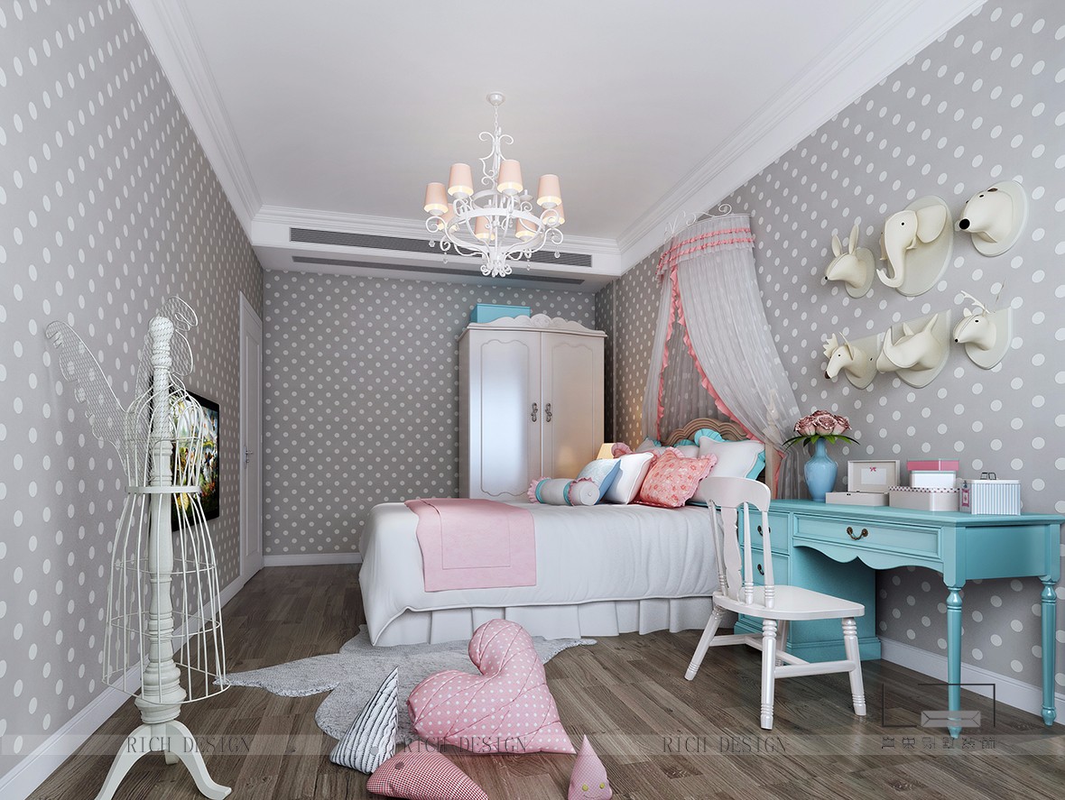 港铁天颂现代女孩房装饰效果图