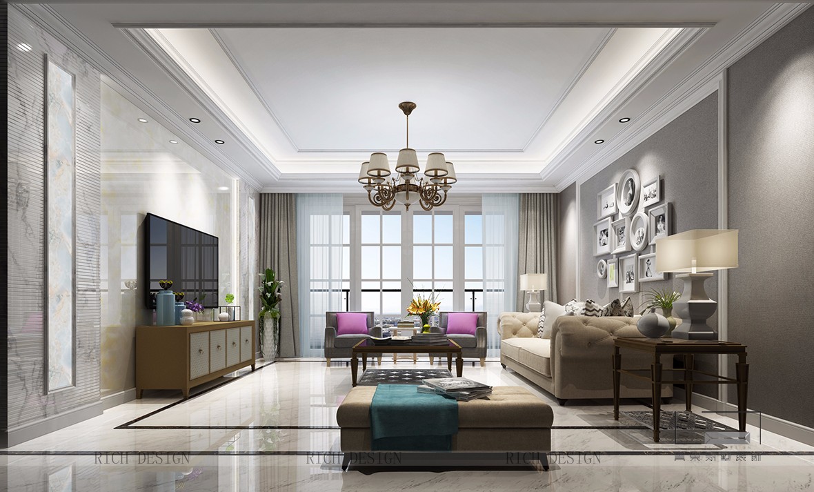 中洲中央公园客厅装修效果图