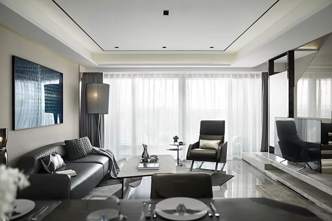 现代会客厅装修角度效果图