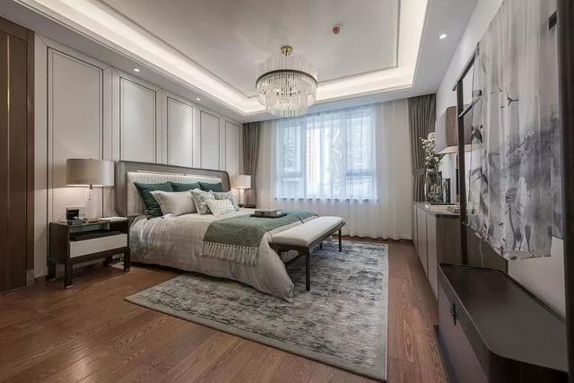 现代中式主卧装饰效果图