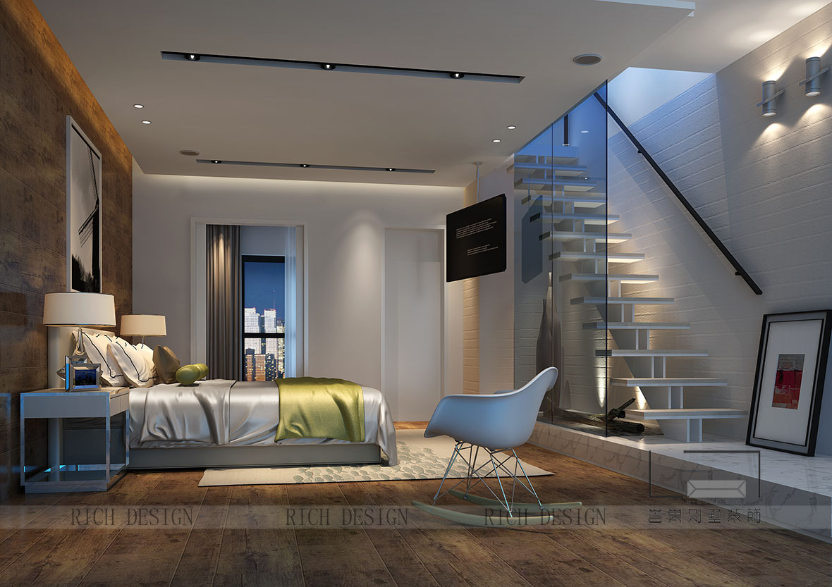 别墅现代卧室装饰效果图 别墅现代卧室装饰效果图