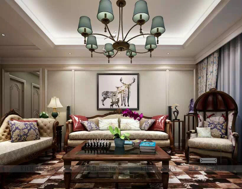 美式客厅2装修效果图 美式客厅2装修效果图