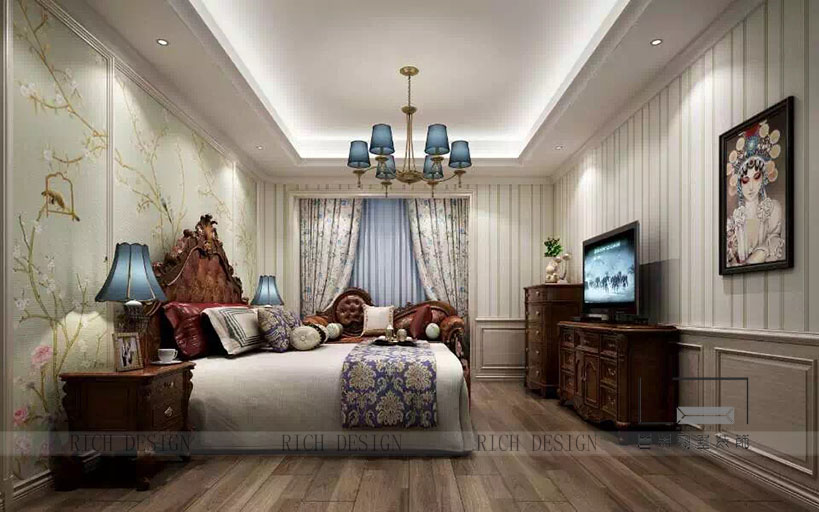 美式卧室装修效果图 美式卧室装修效果图