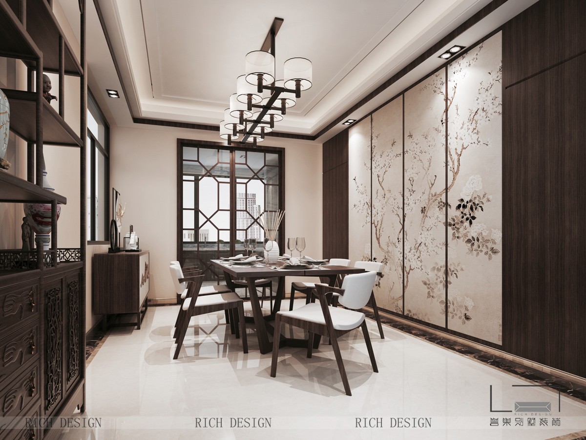 新中式别墅餐厅效果图 新中式别墅餐厅效果图