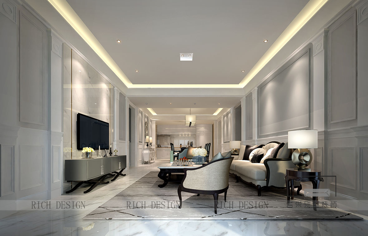 欧式别墅客厅装修效果图 欧式别墅客厅装修效果图