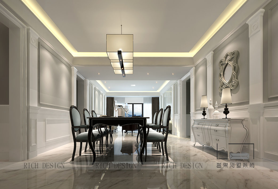 欧式别墅餐厅装修效果图 欧式别墅餐厅装修效果图