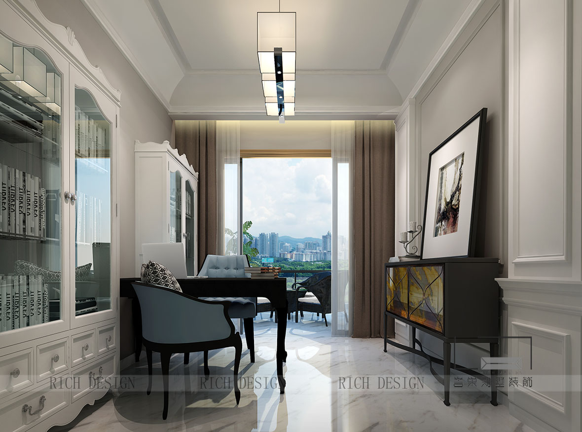 欧式别墅书房装修效果图 欧式别墅书房装修效果图