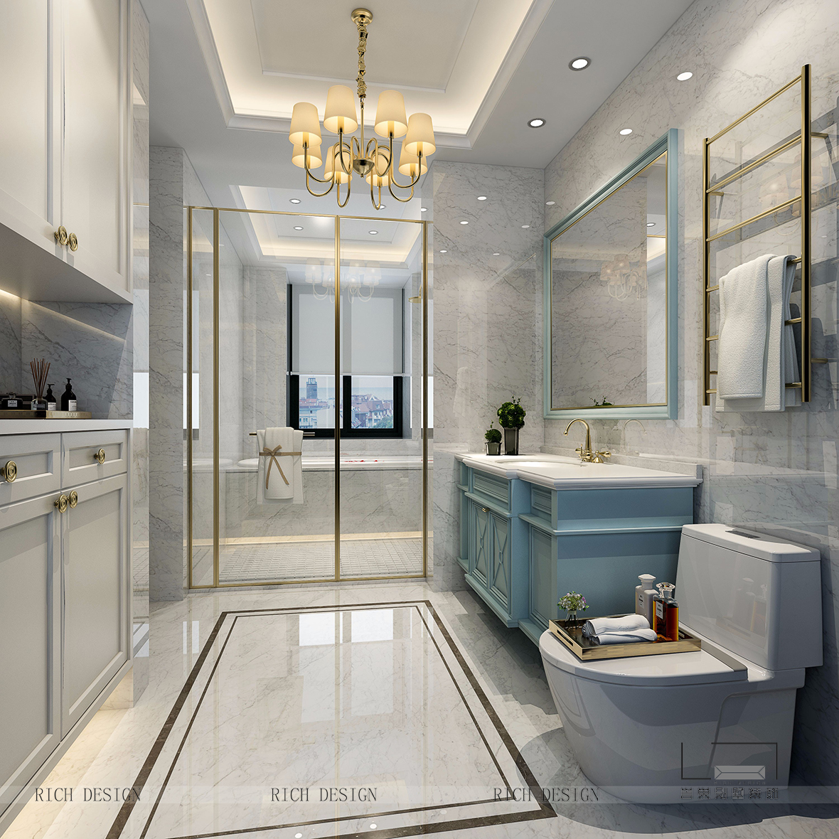 欧式别墅卫生间装修效果图 欧式别墅卫生间装修效果图