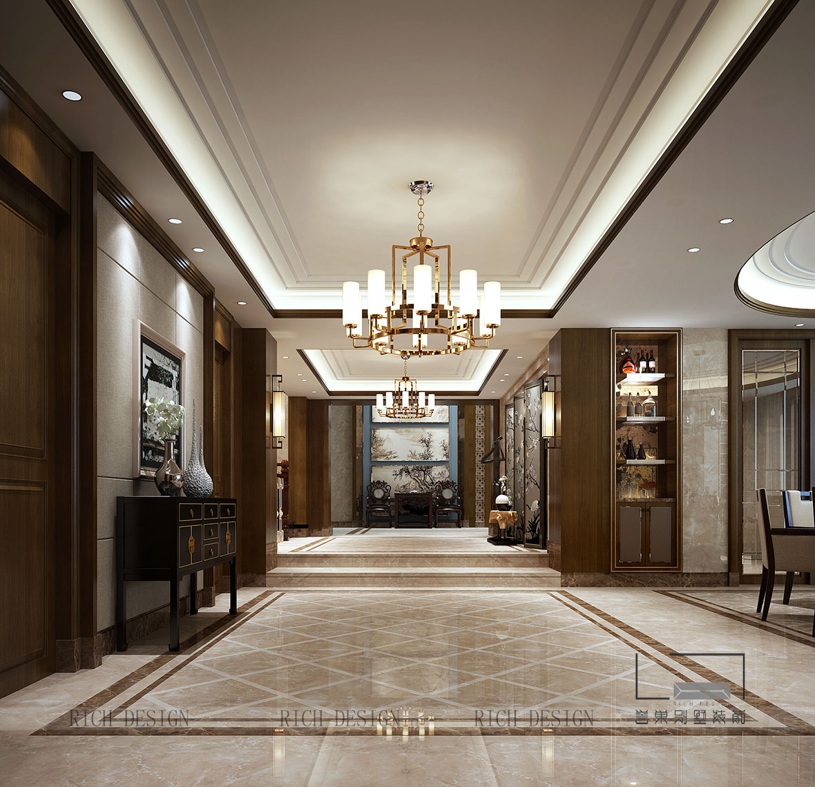 中式玄关装饰效果图 中式玄关装饰效果图