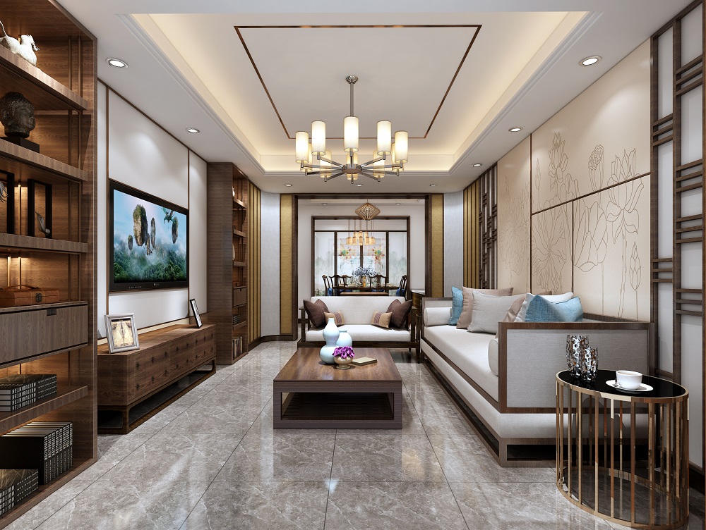 中式别墅客厅装修效果图