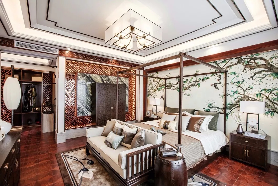 中式别墅卧室装饰效果图 中式别墅卧室装饰效果图