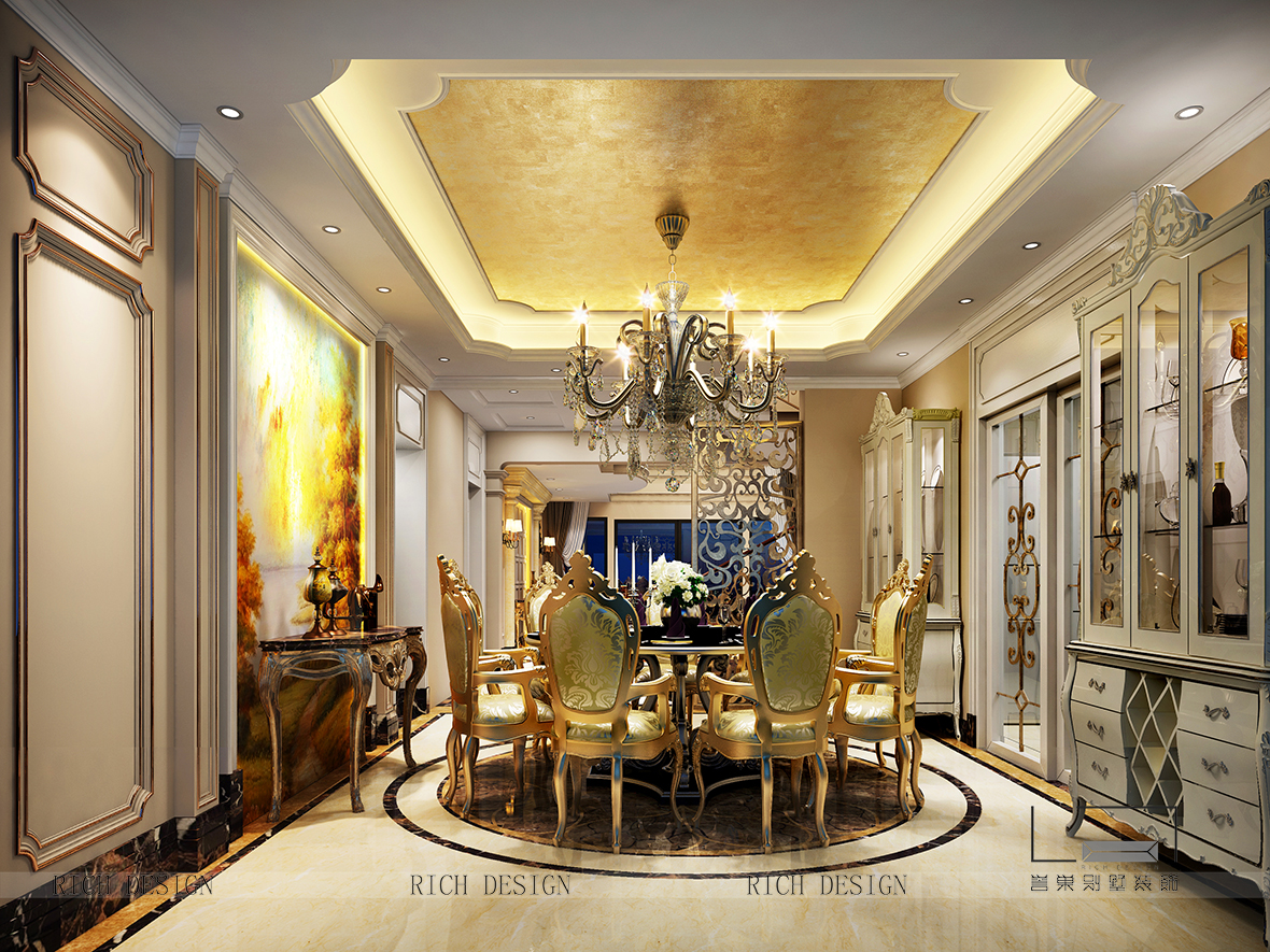 欧式别墅餐厅装修效果图 欧式别墅餐厅装修效果图