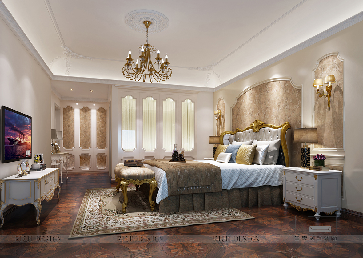 欧式别墅卧室装修效果图 欧式别墅卧室装修效果图