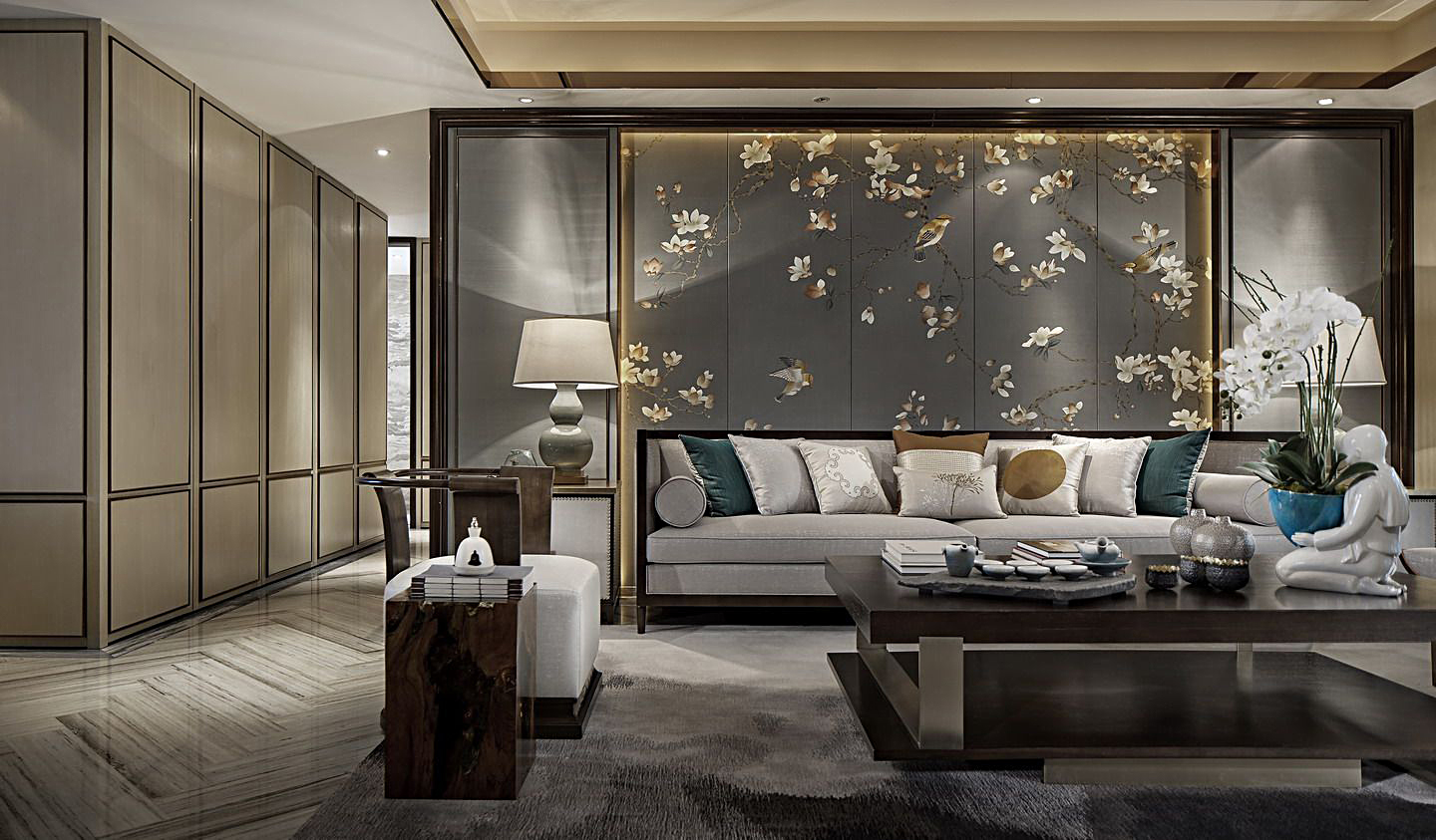 别墅中式客厅装修设计效果图 别墅中式客厅装修设计效果图