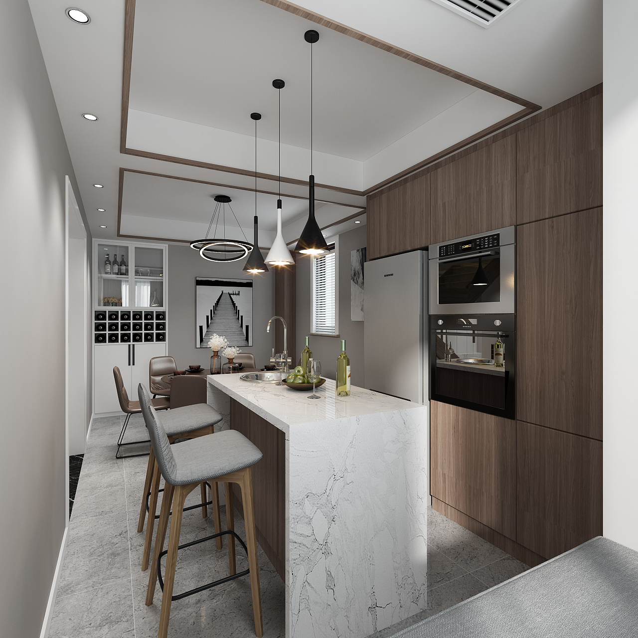 现代餐厅装修效果图