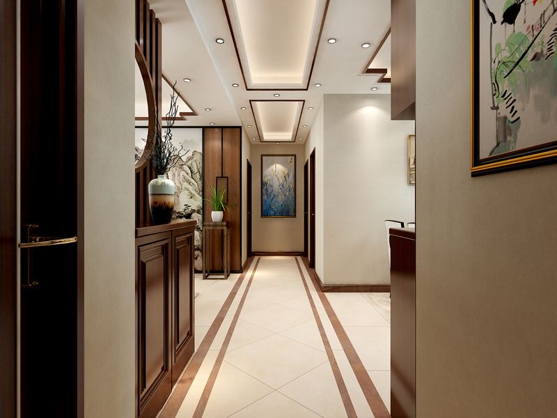 中式过道装修设计效果图 中式过道装修设计效果图