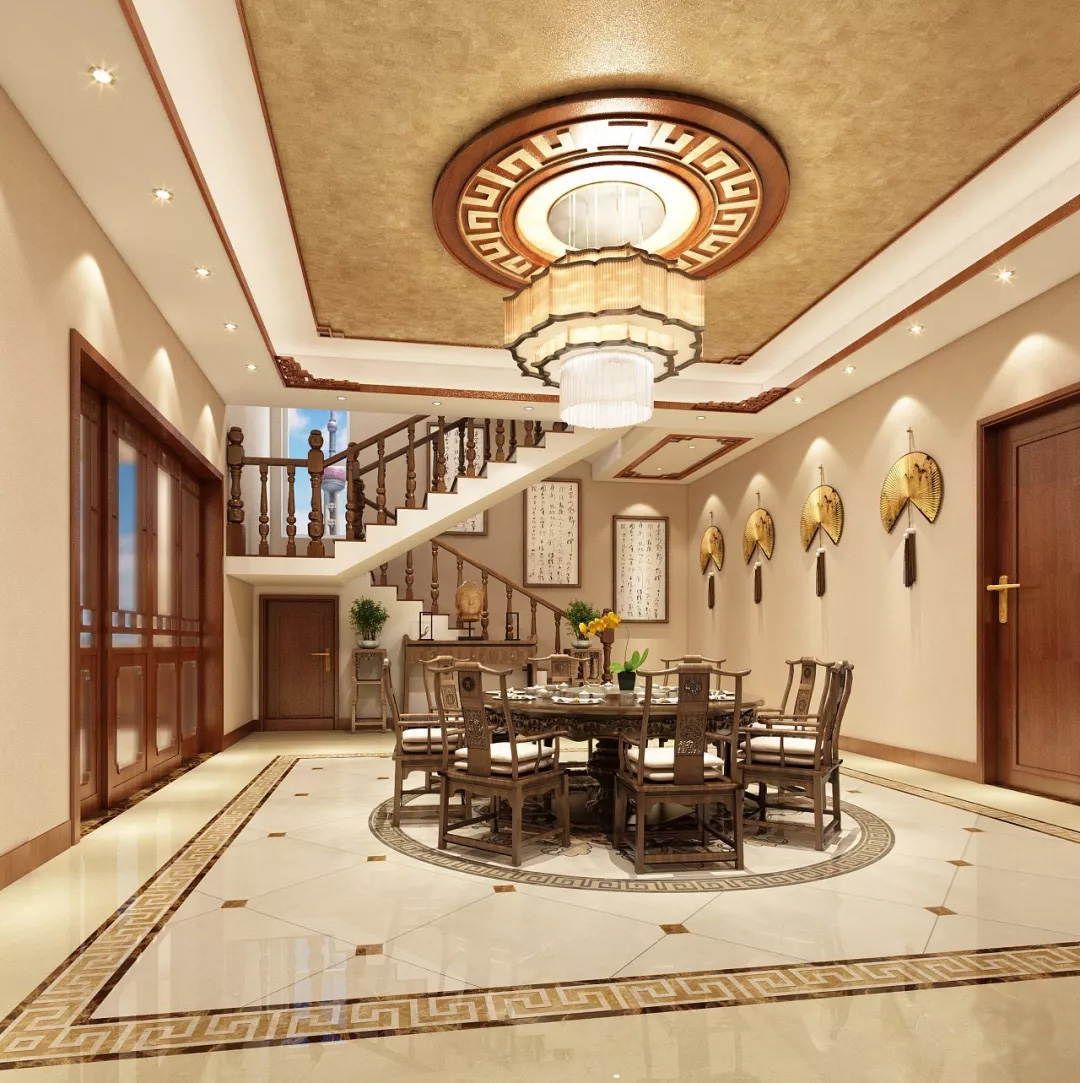 中式别墅装修设计效果图 中式别墅装修设计效果图