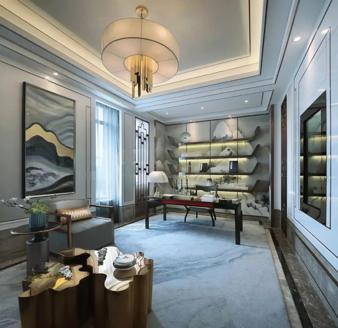 中式别墅书房装修效果图 中式别墅书房装修效果图